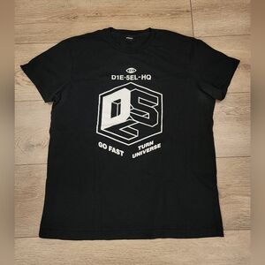 Diesel T-Diego A3 Go Fast Black White Graphic Logo Front T Shirt Mens Size XL